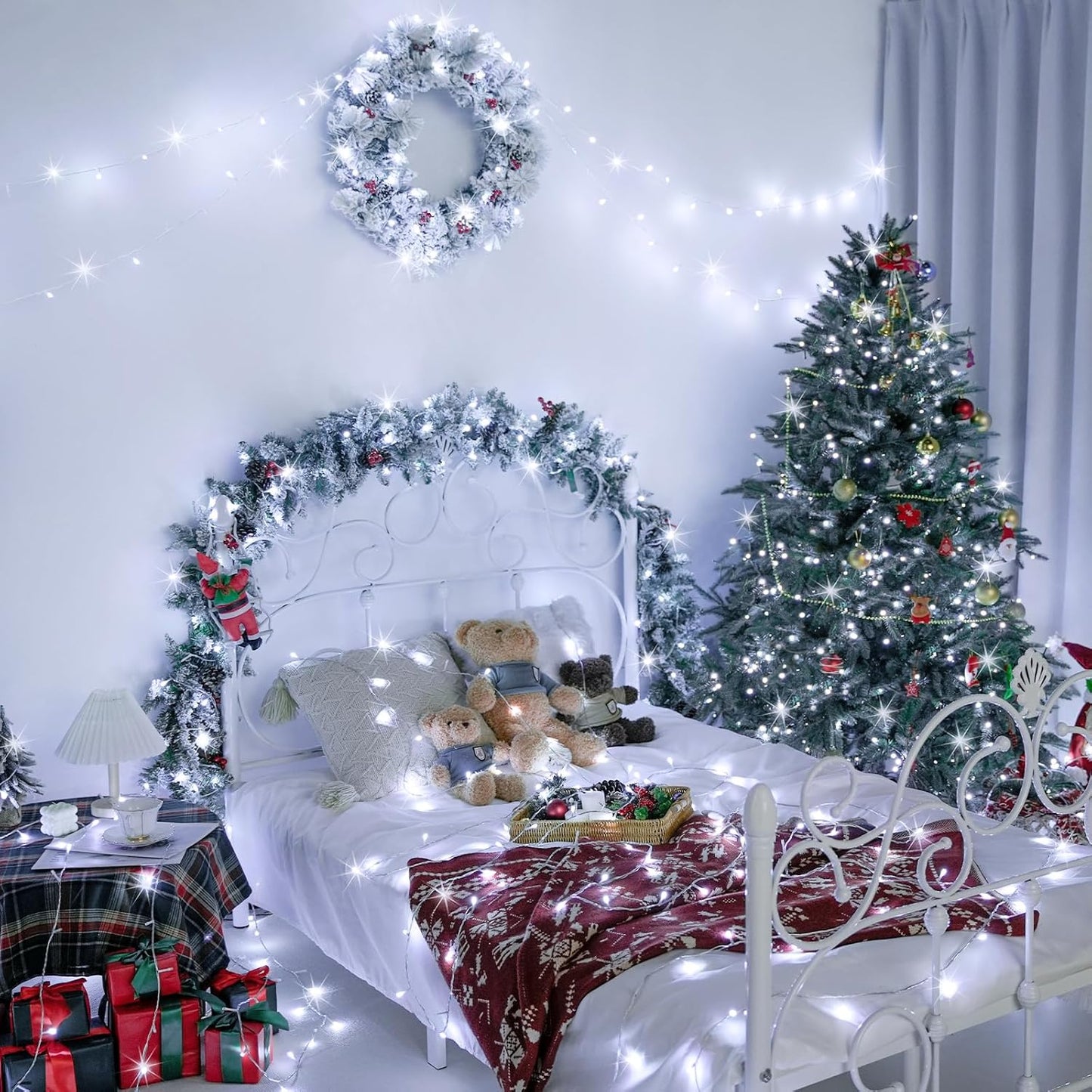 JMEXSUSS 66ft 200 LED Halloween Lights Outdoor, Orange String Lights Clear Wire, 8 Modes Orange Halloween Christmas String Lights Plug in for Tree Indoor Patio Garden Thanksgiving Decorations