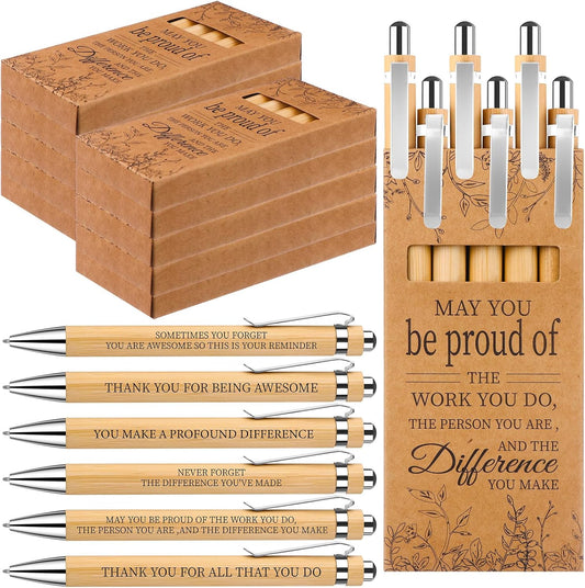 84 Pcs Employee Appreciation Gifts for Coworkers Motivational Ballpoint Pens with Packaging Gift Boxes Back to School Gift Inspirational Thank You Gifts for Teacher Team Staff Nurse Student