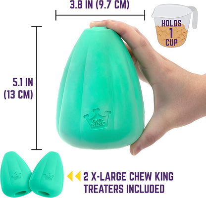 Chew King Premium Treat Dog Toy, L, Extremely Durable Natural Rubber Toy, Pack of 2