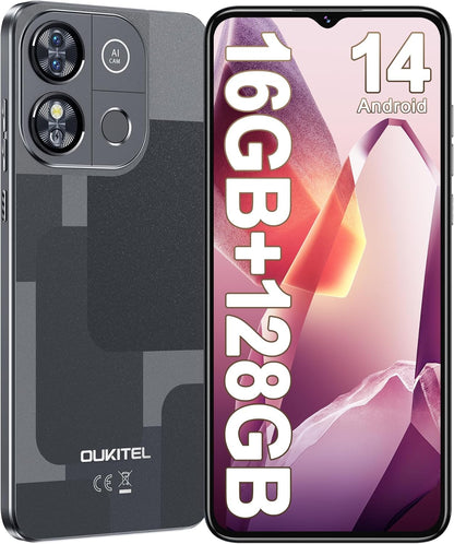 OUKITEL C57 PRO Unlocked Cell Phone Android 14 Phone Unlocked 16GB+128GB/TF 1TB Expandable 4G Dual Sim Smartphone 6.52'' HD+ Large Screen 4300mAh Face Unlock Telephone