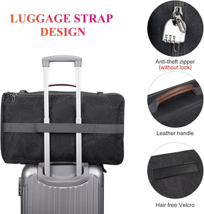 WITZMAN Canvas Backpack Vintage Travel Backpack Large Laptop Bags Convertible Shoulder Rucksack