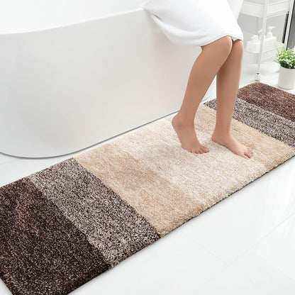 OLANLY Luxury Microfiber Bath Mat, Extra Soft and Absorbent Bathroom Mat, Non-Slip Plush Shaggy Bathroom Rug, Machine Wash Dry, Bath Rugs for Bathroom Floor, Tub and Shower, 16x24, Grey