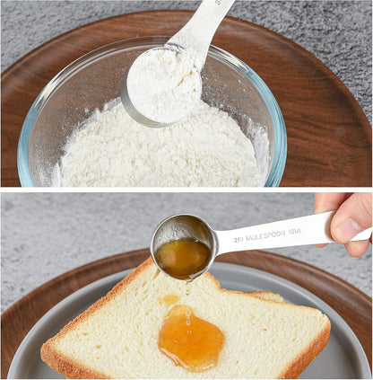 Smithcraft Measuring Cup Set of 8 Stainless Steel Measuring Cups18/8(304) Steel Material Heavy Duty 8 Measuring Cups and 1 Ring Set of 9