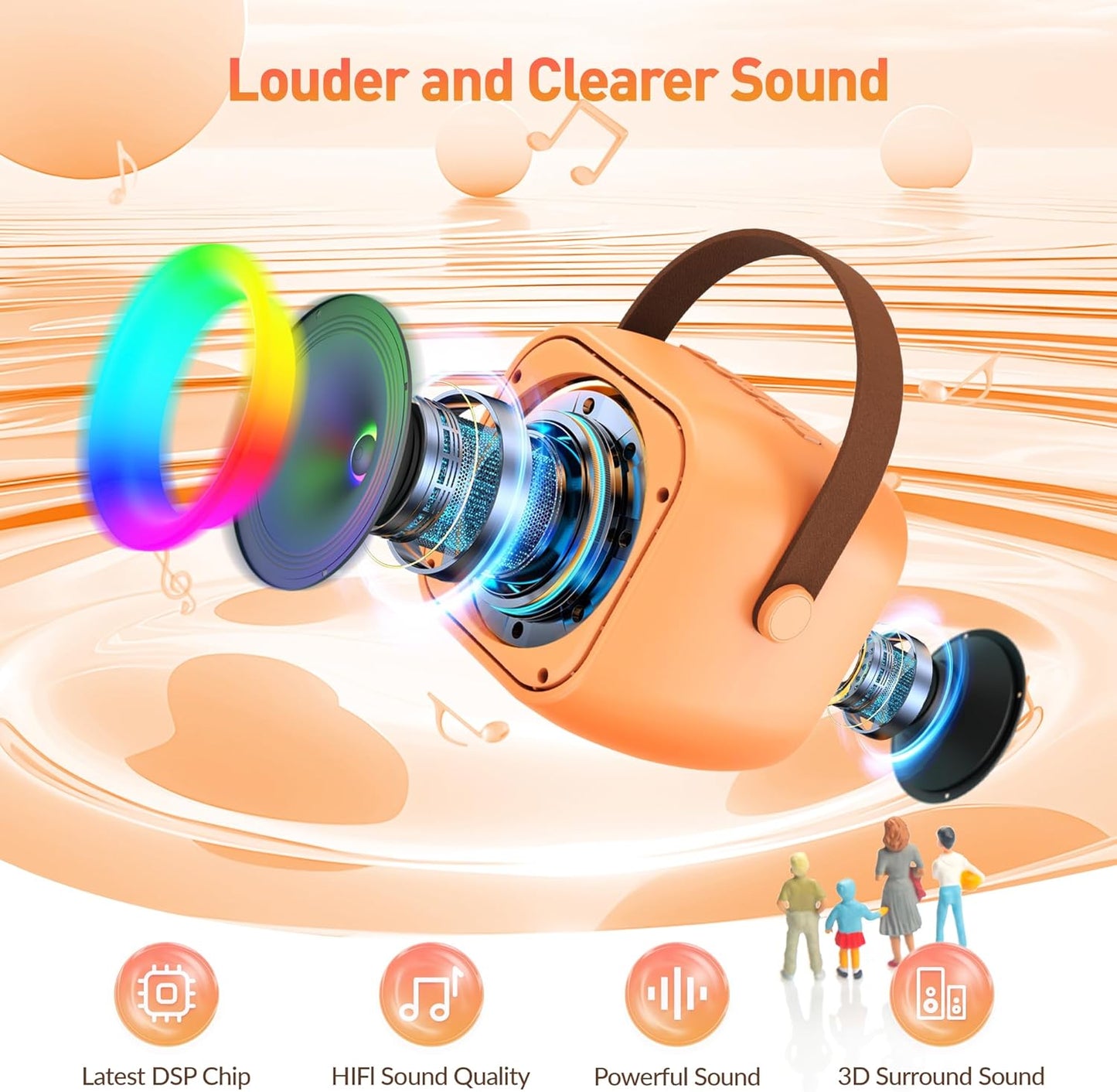 Karaoke Machine for Kids Adults, Portable Bluetooth Speaker with 2 Wireless Microphone, Gifts for Girls Boys Ages 4, 5, 6, 7, 8, 9, 10, 12+ Years Old Birthday Party Home (Purple)
