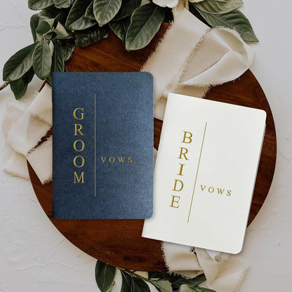 WeddingGiftsWedding Vow Books His and Hers Soft Touch Gold Foil Engraving Vow Books Wedding Essentials Wedding Accessories(TR-HH-Black)