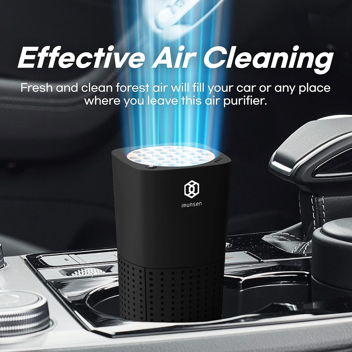 IMUNSEN M-003R True HEPA 13 Filter Air Purifier for Car, Desk, and Office with Carbon Deodorization Filter, 4-Stage Filtration, Smoke, Odors, Allergens, USB Port 5V, Made in Korea - Red - PuriLite
