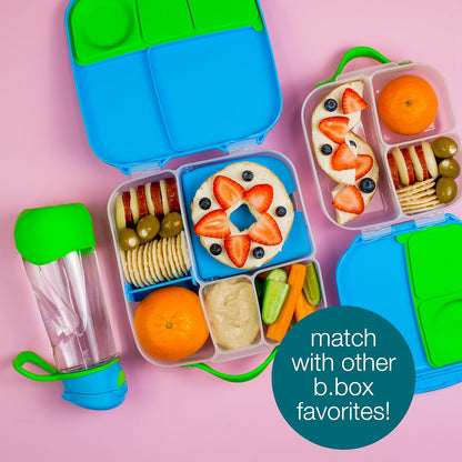 b.box 5-Compartment bento Style Lunch Box for Kids, Toddlers, Childrens, BPA-Free Food Storage Container with Cooler Pack, ON-The-GO Food Box with Handles Included Custom Divider, Lemon Twist