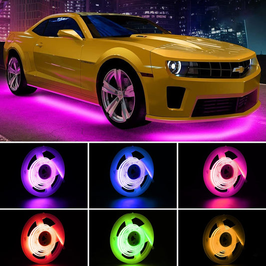 RGB Led Strip Lights - 5V USB RGB Led Strip with APP+Remote Control, Music Sync COB LED Strip, 5ft Color Changing Strip Lights for TV, PC, Car, Camping, Party, DIY Decoration - PuriLite