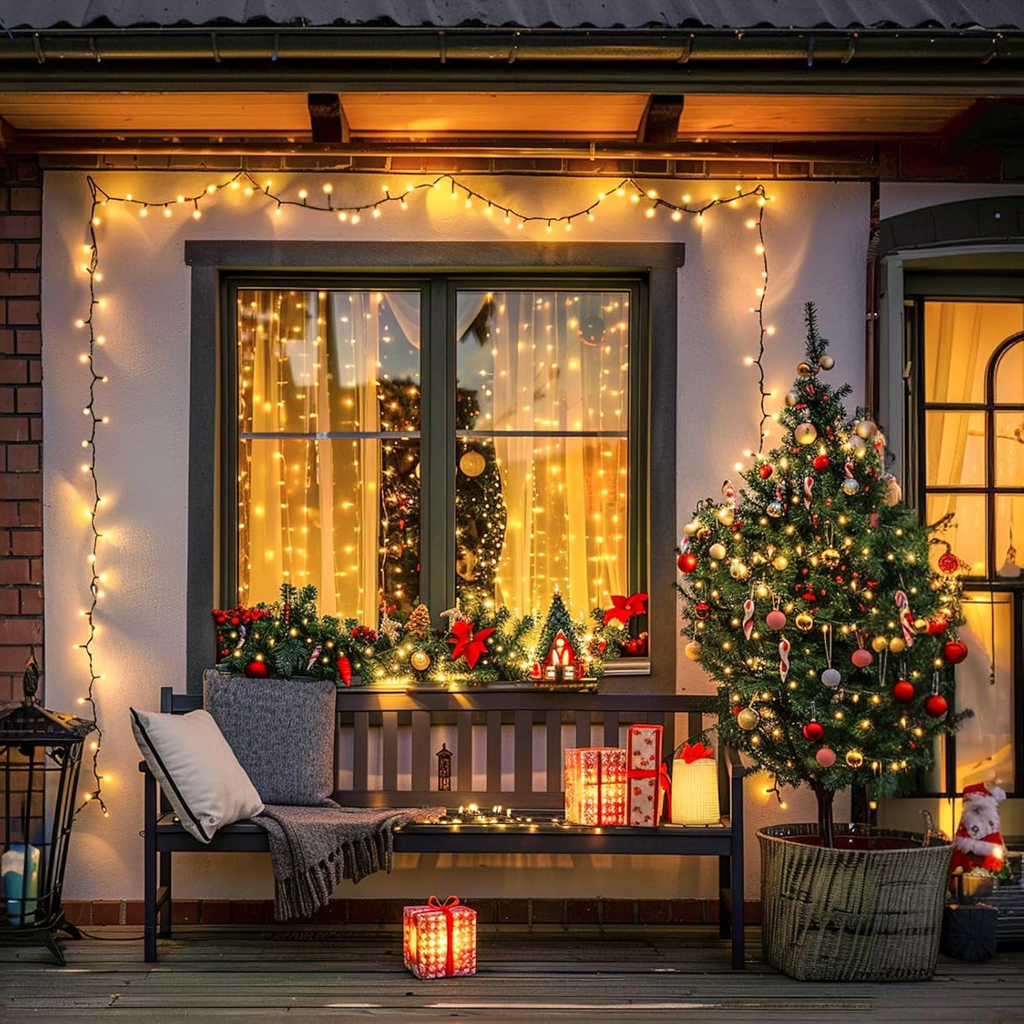 JMEXSUSS 66ft 200 LED Halloween Lights Outdoor, Orange String Lights Clear Wire, 8 Modes Orange Halloween Christmas String Lights Plug in for Tree Indoor Patio Garden Thanksgiving Decorations