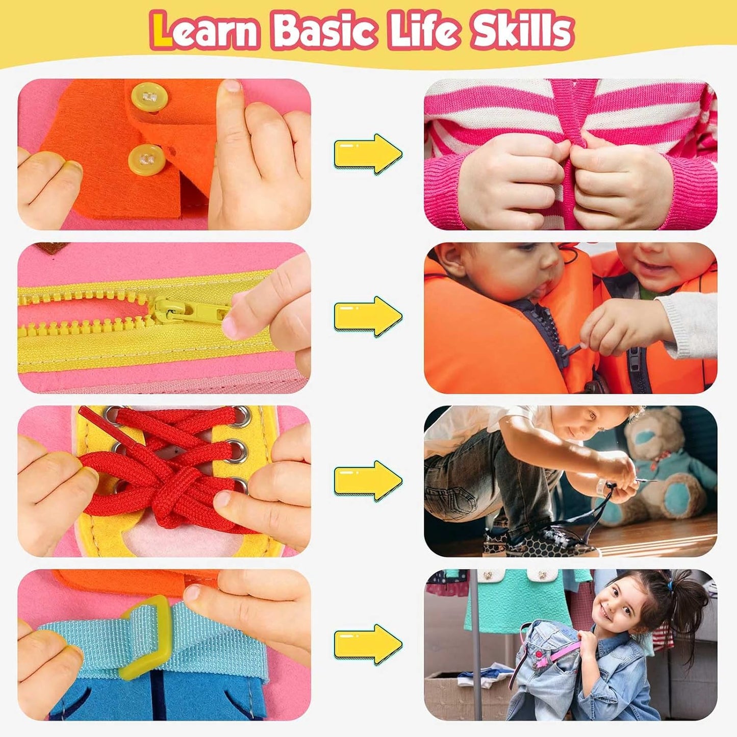Winblo Toddler Busy Board - Montessori Toys for Toddler Girl Birthday Gift, Educational Learning Sensory Busy Book for Girls, Airplane Car Travel Activities Toy for Toddlers