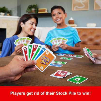 Mattel Games Skip-Bo Card Game for Kid, Adult & Family Nights, Color Blind Accessible Deck for 2 to 6 Players Ages 7+