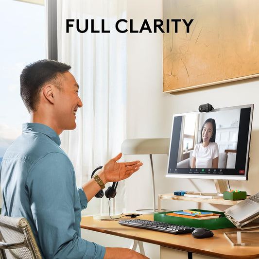 Logitech Brio 101 Full HD 1080p Webcam for Meetings and Streaming, Auto-Light Balance, Built-in Mic, Privacy Shutter, USB-A, for Microsoft Teams, Google Meet, Zoom and More - Black - PuriLite