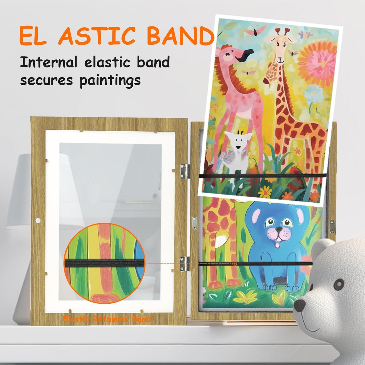 [2-Pack] Kids Artwork Frames Changeable, 8.5 x 11-IN Frames for Kids Artwork, Front Opening Picture Frames, Home Decor, Up to 150 Pcs of Child Art Frame, Craft Storage, Hanging Wall Décor