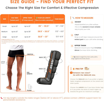 JZBRAIN Air Compression Leg Recovery Boots : Sequential Full Leg Massager for Swelling Relaxation, Circulation & Muscle Relief – 11 Intensities 6 Modes 3 Heat for Post-Workout Fast Recovery