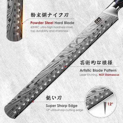 SHAN ZU Fillet Knife 7 Inch, Powder Steel Boning Knife High Carbon Japanese Filleting Knife, Ultra Sharp Deboning Knife for Meat Cutting, Fish Knife with Ergonomic Pakkawood Handle