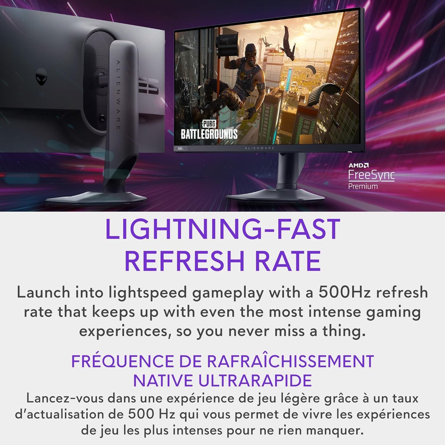Alienware 25 Gaming Monitor AW2523HF 24.5" IPS LED Full HD (1920 × 1080) 360Hz Display - AMD FreeSync - VESA - Monitor (USB, HDMI) Height/Tilt/Swivel/Pivot Adjustability - Dark Side of The Moon