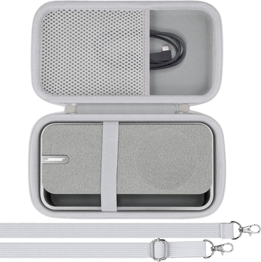 Bose SoundLink Home Bluetooth Speaker Hard Protective Case, Portable Travel Case Replacement (Silver White Case) - co2CREA