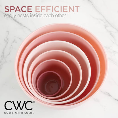 COOK WITH COLOR Prep Bowls with Lids- 8 Piece Nesting Plastic Small Mixing Bowl Set with Lids (Teal Ombre)