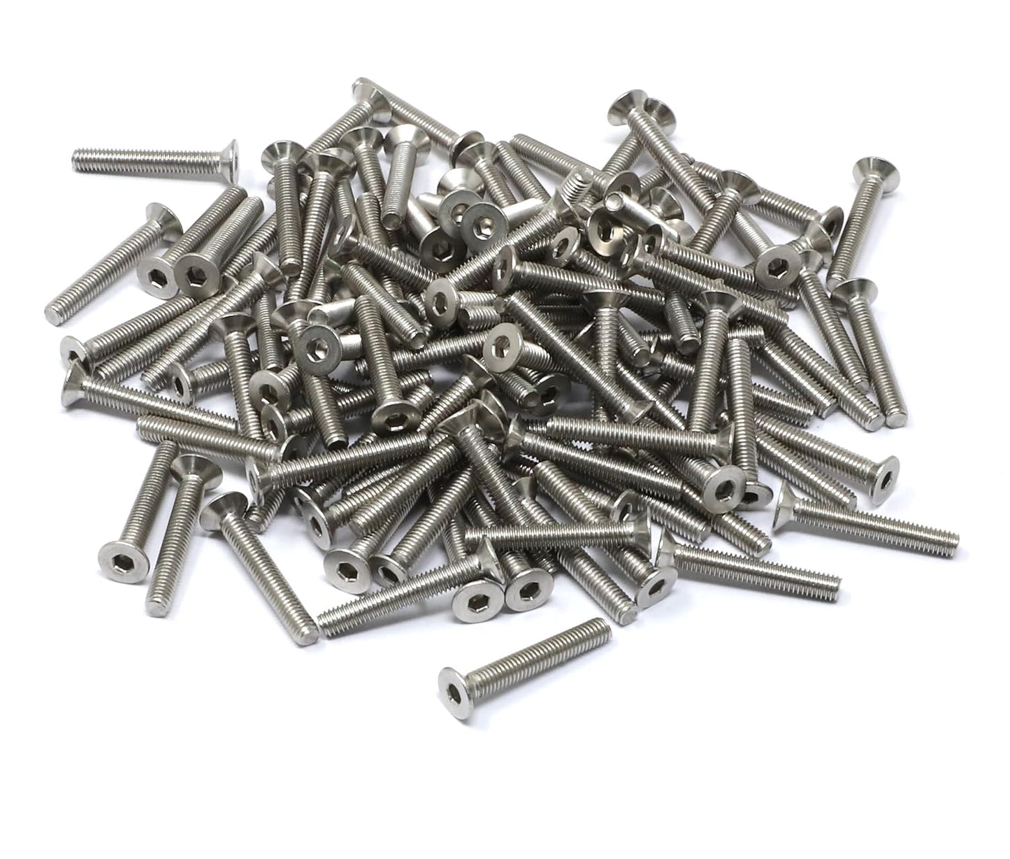 iexcell 5 Pcs M8 x 80mm Thread Pitch 1.25 mm Stainless Steel 304 Hex Socket Flat Head Cap Screws Bolts Kit