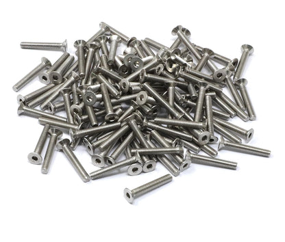 iexcell 5 Pcs M8 x 80mm Thread Pitch 1.25 mm Stainless Steel 304 Hex Socket Flat Head Cap Screws Bolts Kit