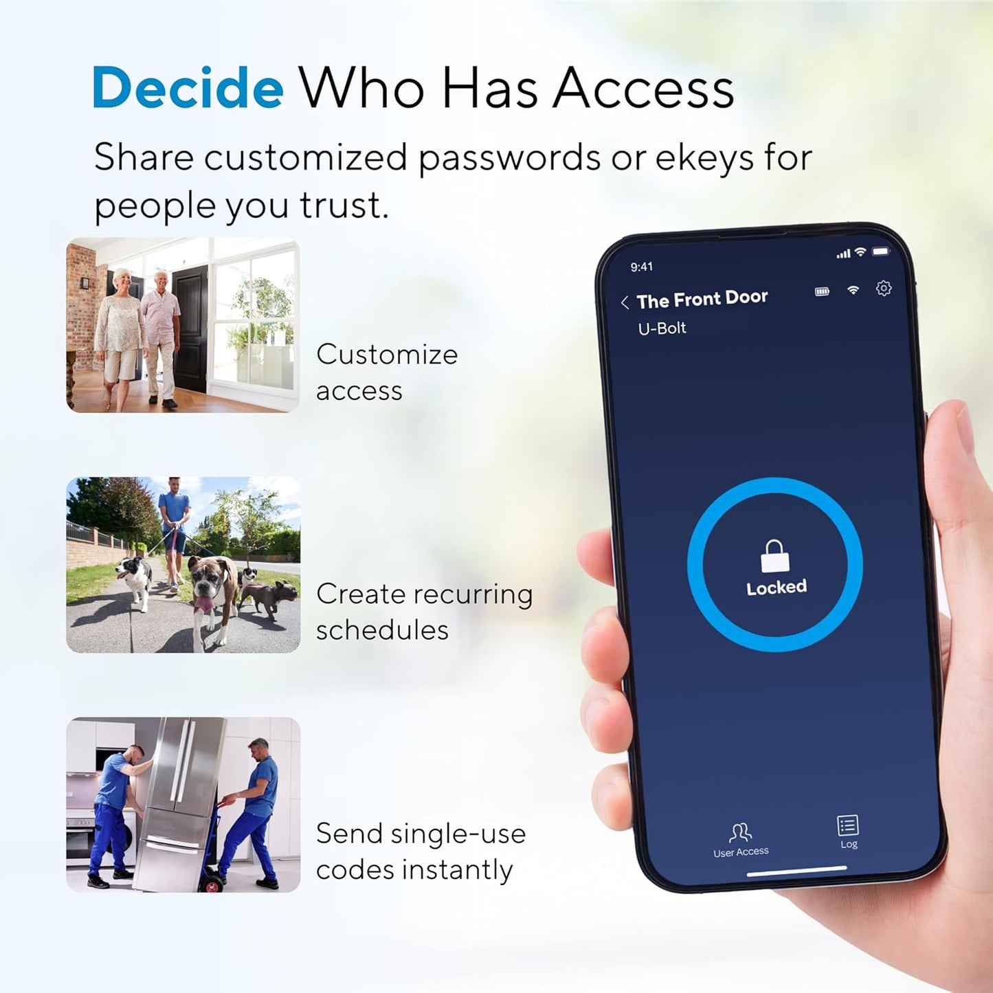 ULTRALOQ U-Bolt Smart Lock + WiFi Bridge, 5-in-1 Keyless Entry Door Lock with WiFi, Bluetooth, App and Keypad, Smart Deadbolt Lock Front Door, ANSI Grade 1 Certified, 1Year Battery, Satin Nickel