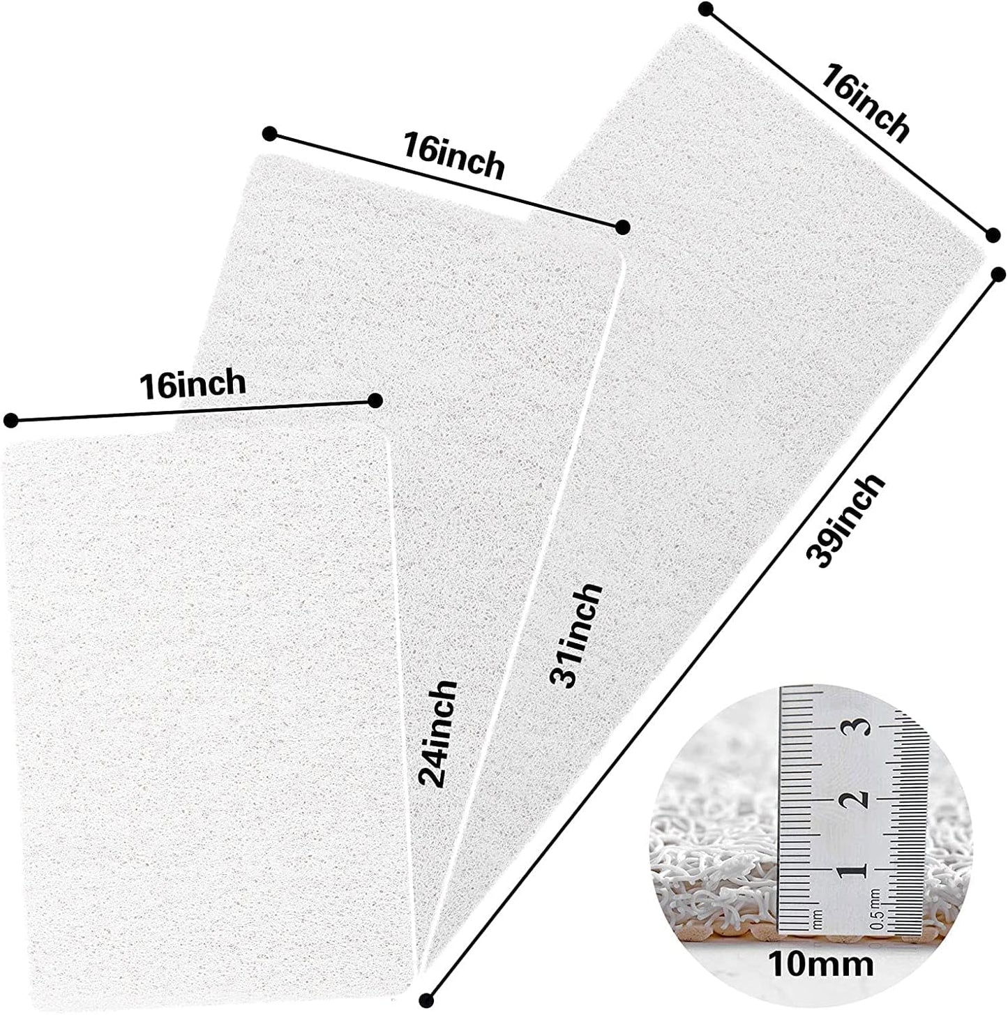 Square Shower Mat, Non Slip Bath Mat, Loofah Shower Stall Mats for Walk-in Shower, 32 x 32 Inches Shower Floor Mat with Drain, Bath Mats for Showers Bathroom, Tub, Seniors