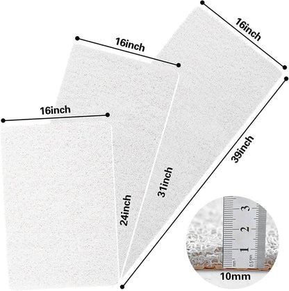 Square Shower Mat, Non Slip Bath Mat, Loofah Shower Stall Mats for Walk-in Shower, 32 x 32 Inches Shower Floor Mat with Drain, Bath Mats for Showers Bathroom, Tub, Seniors