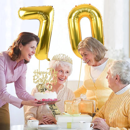 65th Birthday Decorations for Women, Including 65th Birthday Sash and Crown, Cake Topper and Candles, Number Balloons Rose Gold, 65 Year Old Gifts for Women