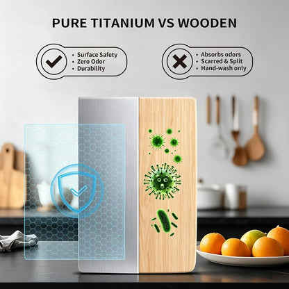 Titanium Cutting Board for Kitchen,Katuchef 100% Pure Titanium Cutting Board,Double-Sided Food-Grade Metal Chopping Boards,Easy to Clean, Non-Stick & Odor-Resistant(19.7" X 15.7"/ 50 X 40cm)