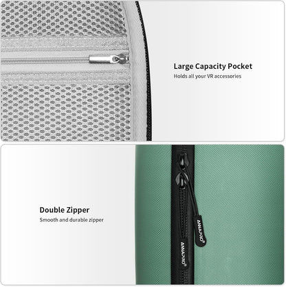 ANNAPRO Carrying Case for Meta Quest 3/Quest 2/Vision Pro, Compatible with Battery Elite Strap, Controllers and Other Accessories, Hard Shell Case and Superior Protection for Travel, Dark Night Green