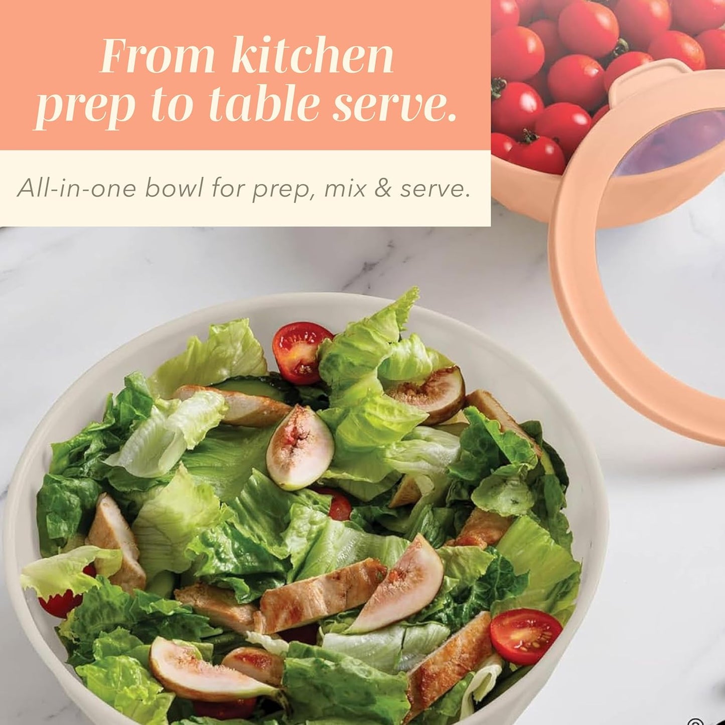 COOK WITH COLOR Mixing Bowls with TPR Lids - 12 Piece Plastic Nesting Bowls Set Includes 6 Prep Bowls and 6 Lids, Microwave Safe Mixing Bowl Set (Mint)