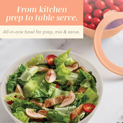 COOK WITH COLOR Mixing Bowls with TPR Lids - 12 Piece Plastic Nesting Bowls Set Includes 6 Prep Bowls and 6 Lids, Microwave Safe Mixing Bowl Set (Mint)