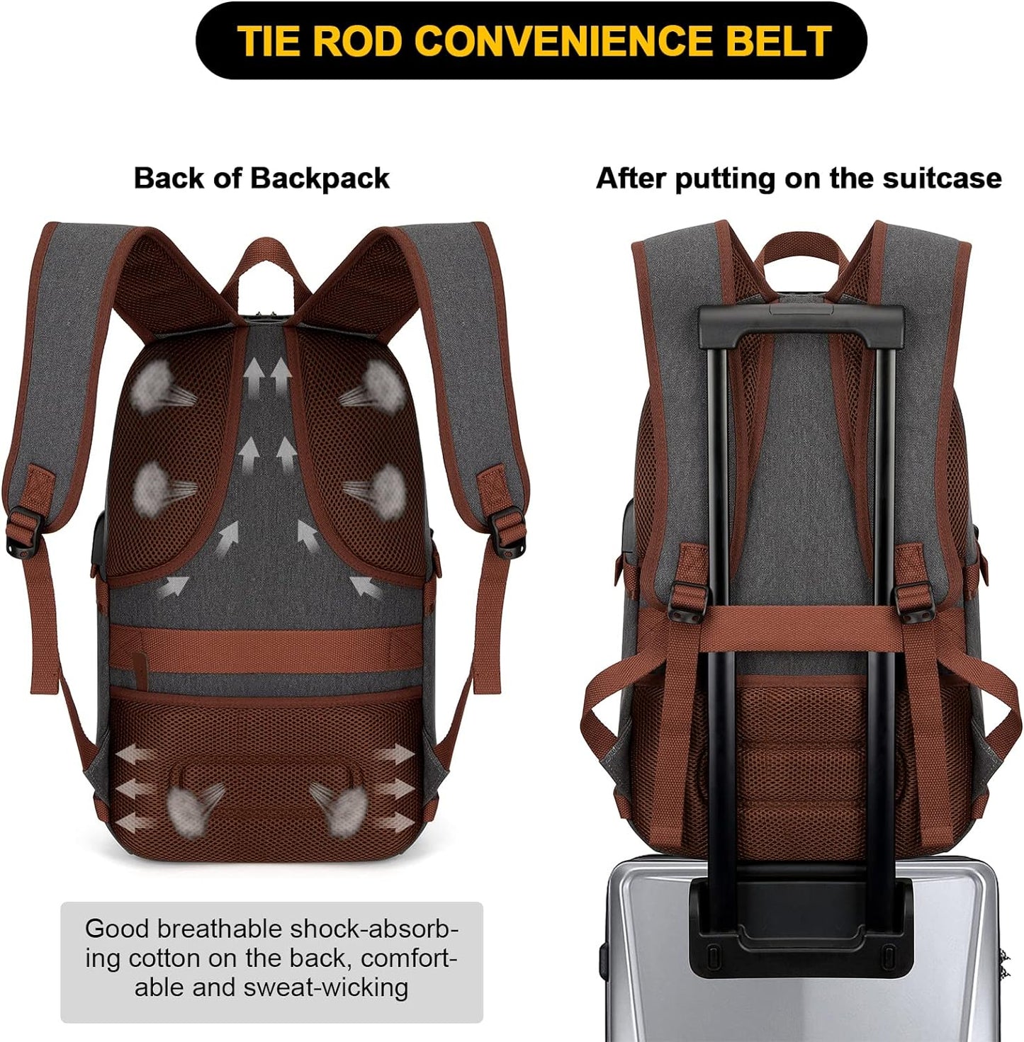 Tzowla Laptop Travel Slim School Backpack Water Resistant Anti-Theft Bag with USB Charging Port and Lock 15.6 Inch Computer Business Backpacks for Men Women College Student Gift,Bookbag Casual Daypack