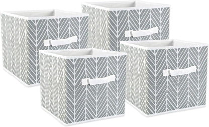 DII Foldable Fabric Storage Containers for Nurseries, Offices, Closets, Home Decor, Cube Organizers & Everyday Storage Needs, (Large - 11 x 11 x 11) Scroll Nautical Blue - Set of 2