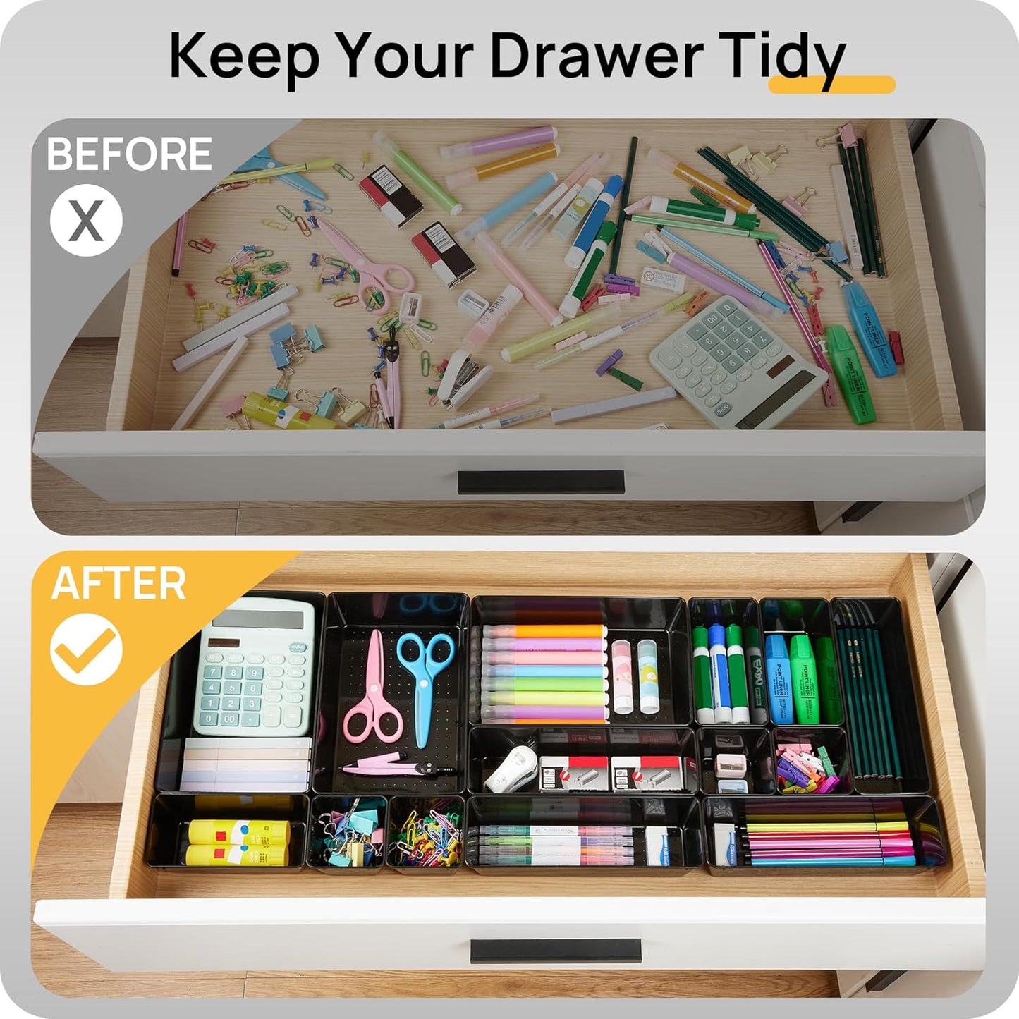 Purilite Select Clear Drawer Organizer Set