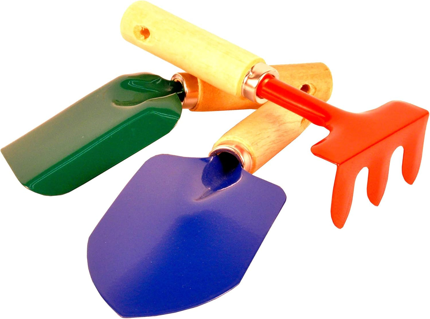 G & F Products 10018 JustForKids Kids Garden Tool Set Toy, Rake, Spade, Hoe and Leaf Rake, Reduced Size, 4-Piece