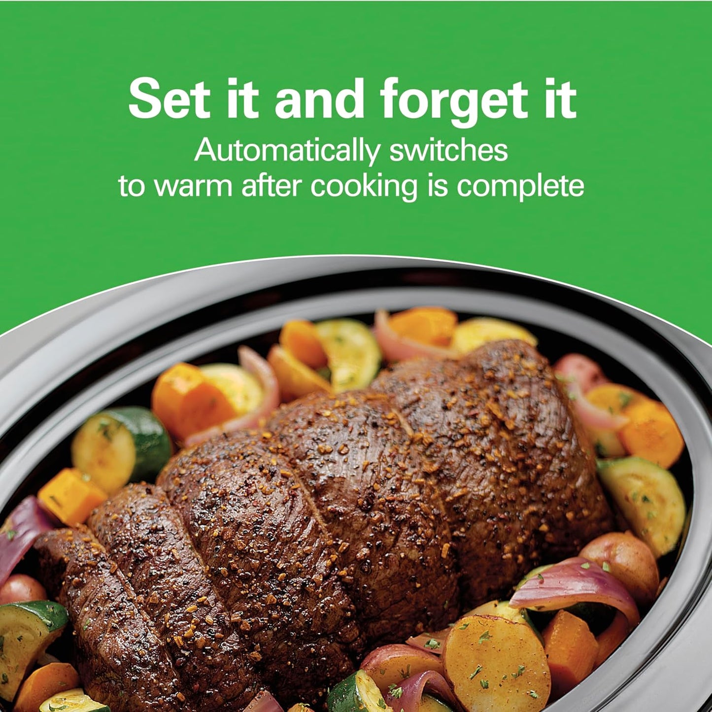 Hamilton Beach Programmable Slow Cooker, 6 Quart Capacity, Silver, 33463