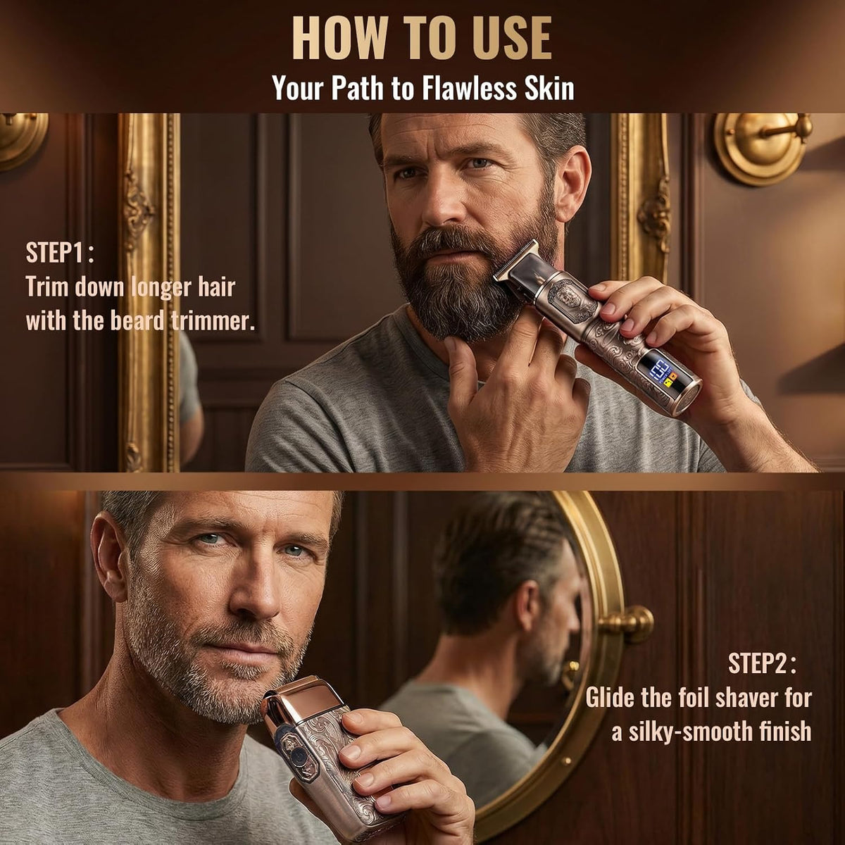 Ufree Foil Shaver and Beard Hair Trimmer Set, Men Electric Razor