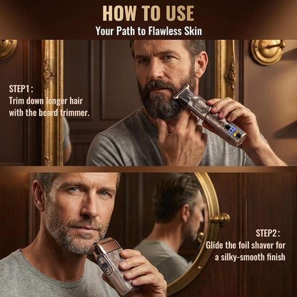 Ufree Foil Shaver and Beard Hair Trimmer Set, Men Electric Razor