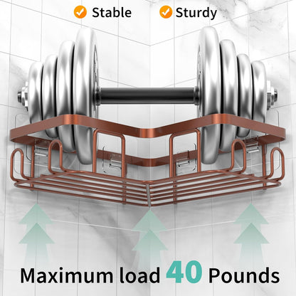 MOFOROCO 3-Pack Shower Caddy Corner Basket Shelf with Soap Holder, No Drilling Traceless Adhesive Shower Wall Shelves, Black Bathroom Shower Storage Organizer（ for 90-Degree Right-Angle Walls）