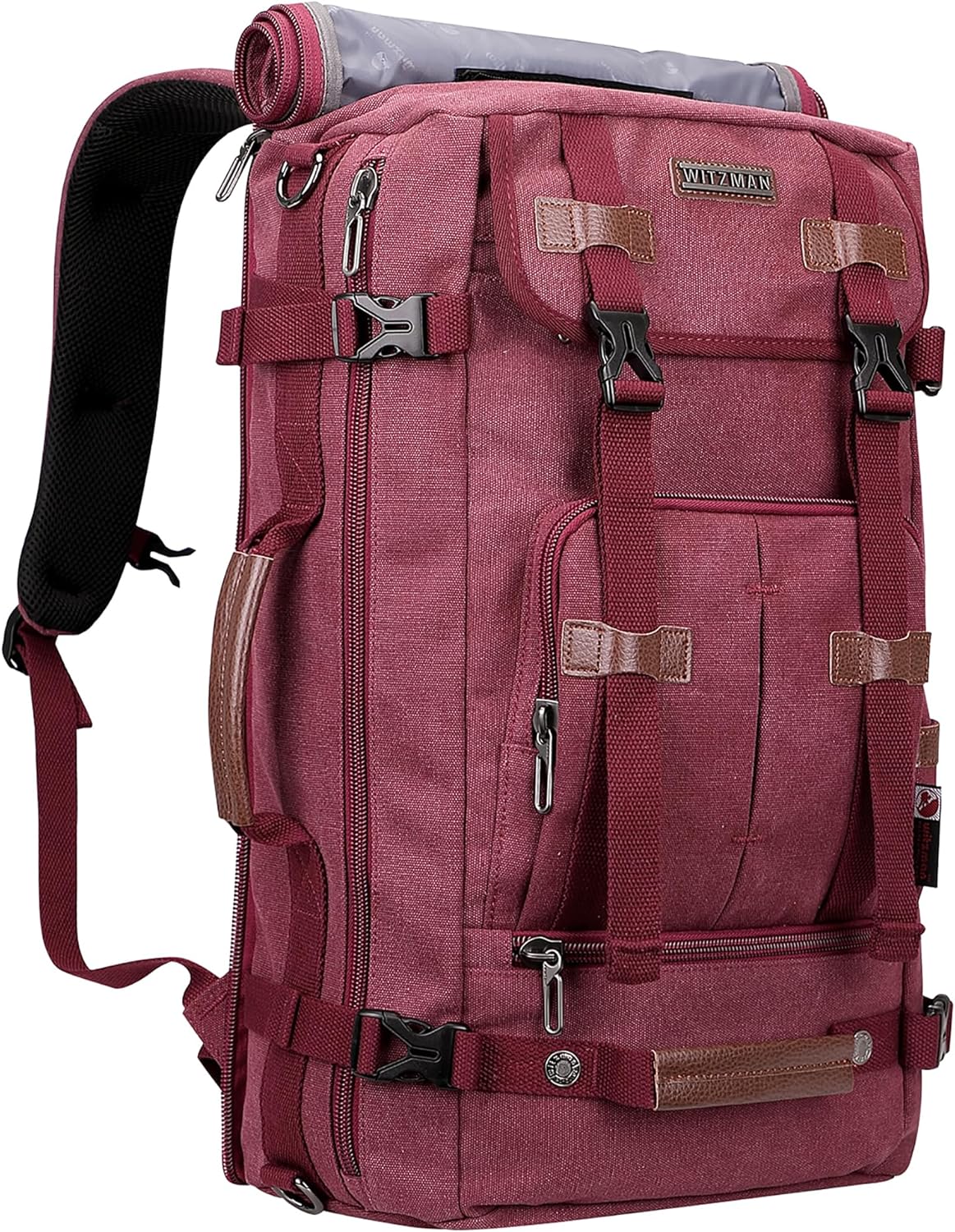 WITZMAN Canvas Backpack Vintage Travel Backpack Large Laptop Bags Convertible Shoulder Rucksack