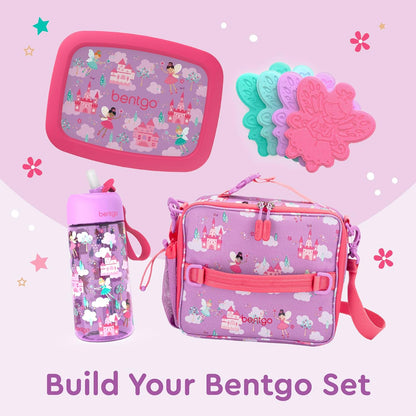 Bentgo® Kids Lunch Bag - Durable, Double Insulated, Water-Resistant Fabric, Interior & Exterior Zippered Pockets, Water Bottle Holder - Ideal for Children 3+ (Shark)