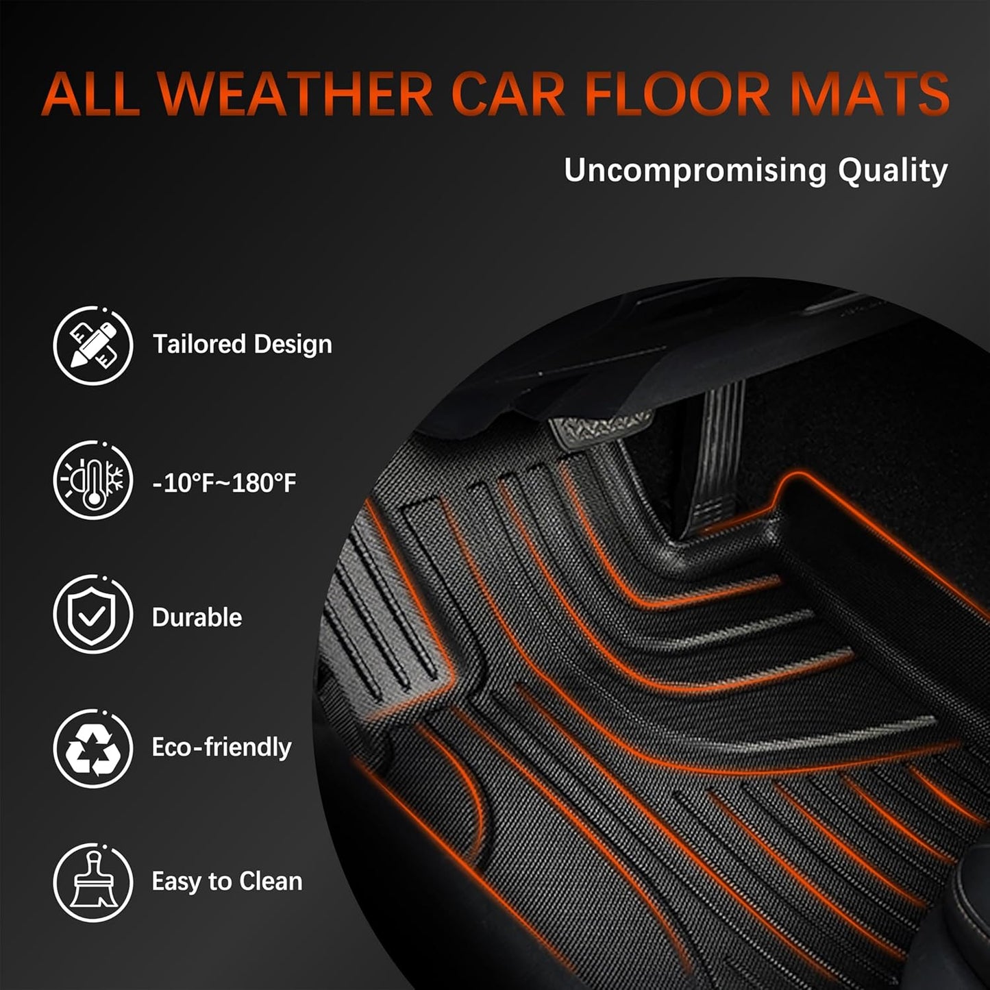 AOMSAZTO Floor Mats & Trunk Mat for 2024 2025 Chevy Equinox EV (Non Fuel),TPE All Weather Protection 2 Rows Car Floor Liners with Cargo Liner for Chevrolet Equinox EV (Non Fuel)