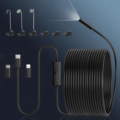 Endoscope Camera with Light, Ennovor 1920P HD, Endoscope Inspection with 8 Adjustable LED Lights, Borescope with Flexible Rigid Snake Camera, IP67 Waterproof and No WiFi Required, for Android iOS
