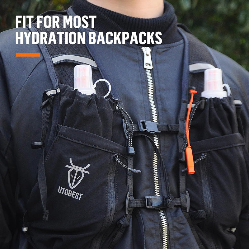 UTOBEST Soft Flask Running Water Bottle Collapsible Water Bottle for Trail Running Hydration Pack Hiking Cycling Climbing 150ML/250ML/350ML/450ML/500ML/550ML