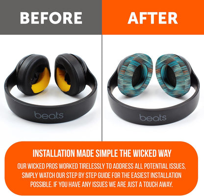 WC Wicked Cushions Replacement Ear Pads for Beats Studio 2 & 3 (B0501, B0500) Wired & Wireless | Does NOT Fit Beats Solo | Softer PU Leather, Enhanced Foam & Stronger Adhesive | Black Floral