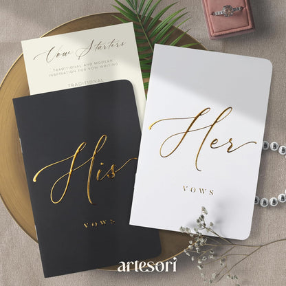 ARTESORI Wedding Vow Book for Her & Him, Soft Touch, Gold Foil Engraving, 28 Lined Pages, Wedding Vow Books His and Hers, Wedding Essentials, Wedding Registry Ideas, His and Hers Gifts [Mint & Sage]