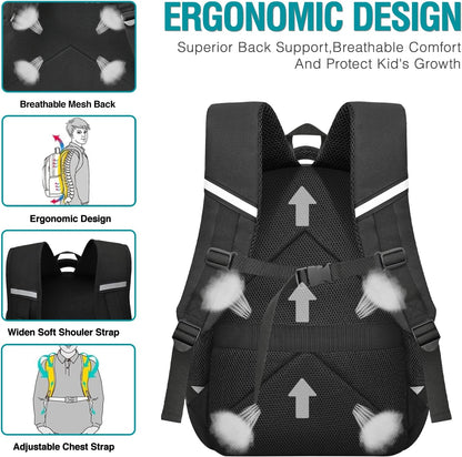 School Backpack for Boys,Gamer Kids Backpack for Elementary Middle School Student Age 6-14,17″ Video Game Bookbag for Laptop