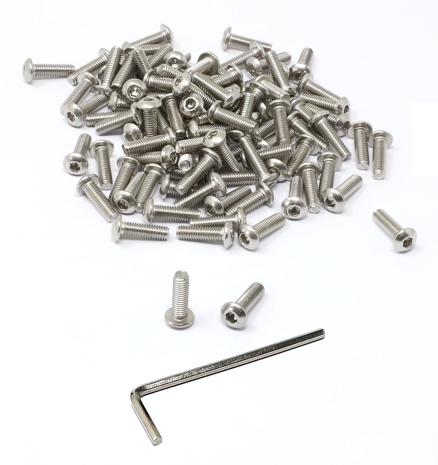 iexcell 50 Pcs M6 x 20mm Thread Pitch 1 mm Stainless Steel 304 Hex Socket Button Head Cap Screws Bolts Kit