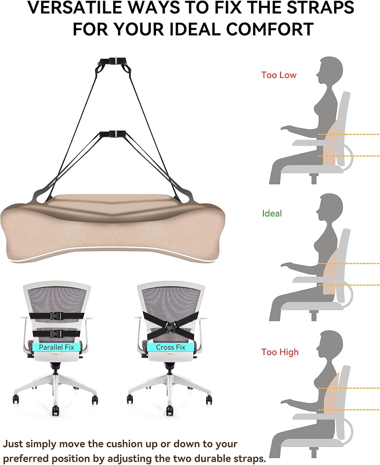 Purilite Select Ergonomic Lumbar Support Cushion